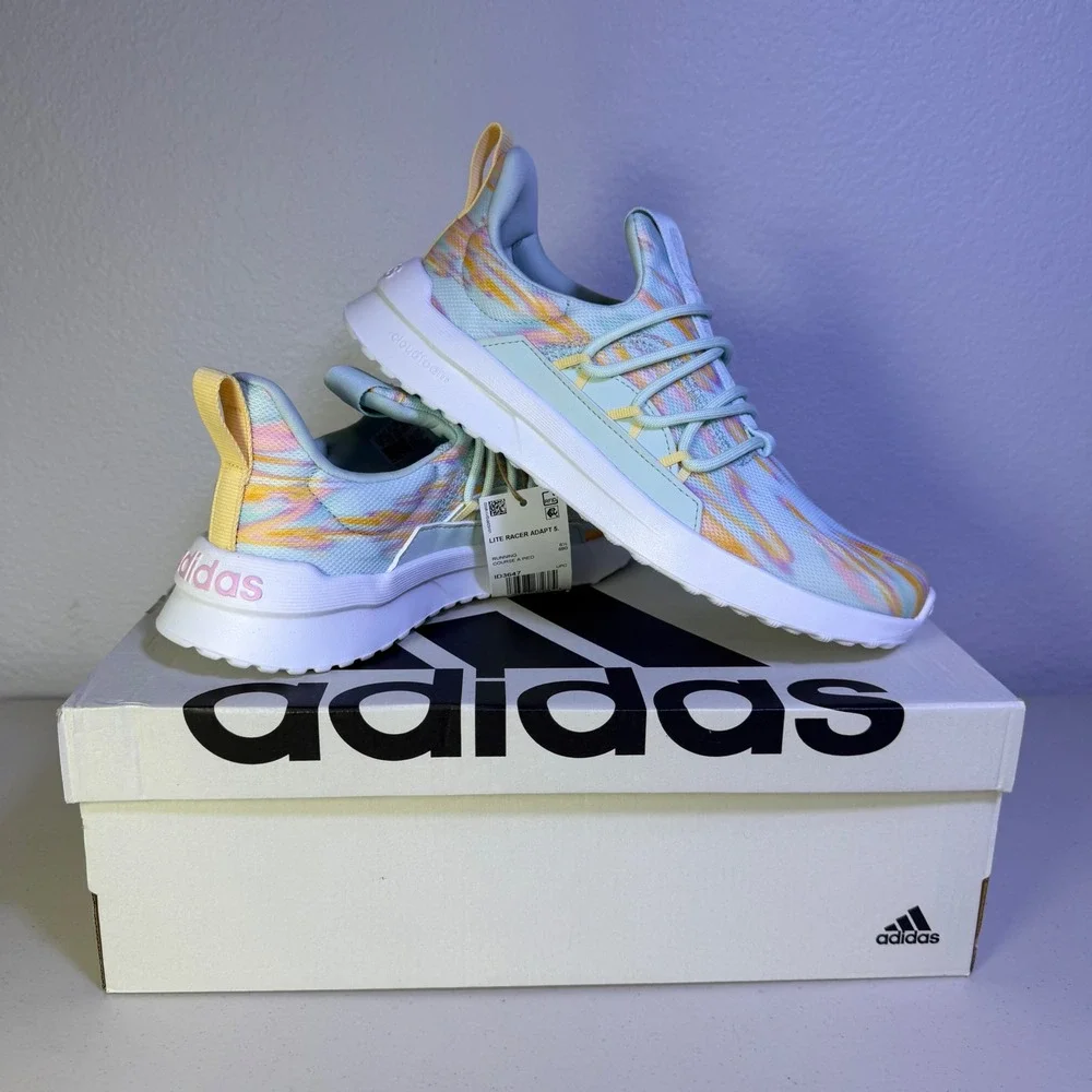 Adidas Lite Racer Adapt 5.0 K Slip On Sneakers Youth Kids 7 / Womens 8.5 ID3647